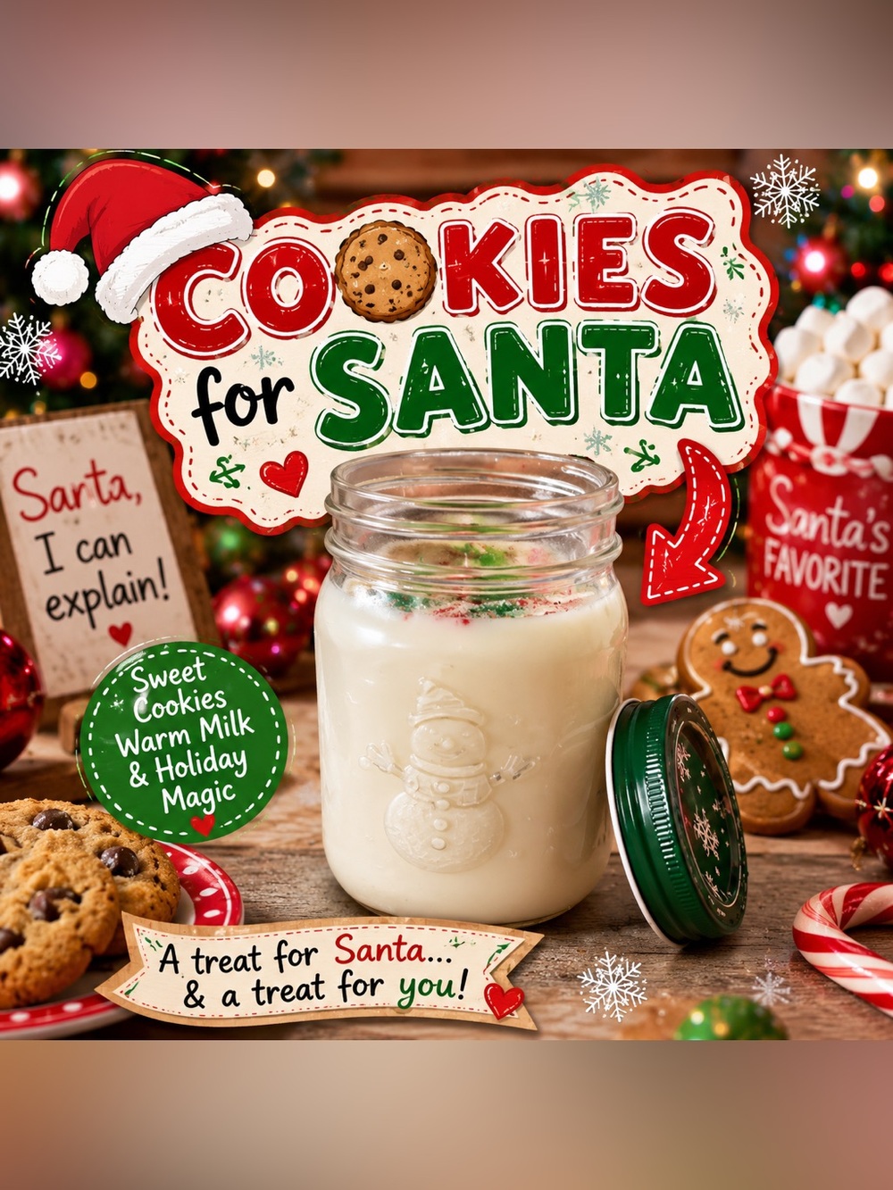 Cookies for Santa Premium Soy Wax 13oz Mason Jar Candle -Lovely Life Scents